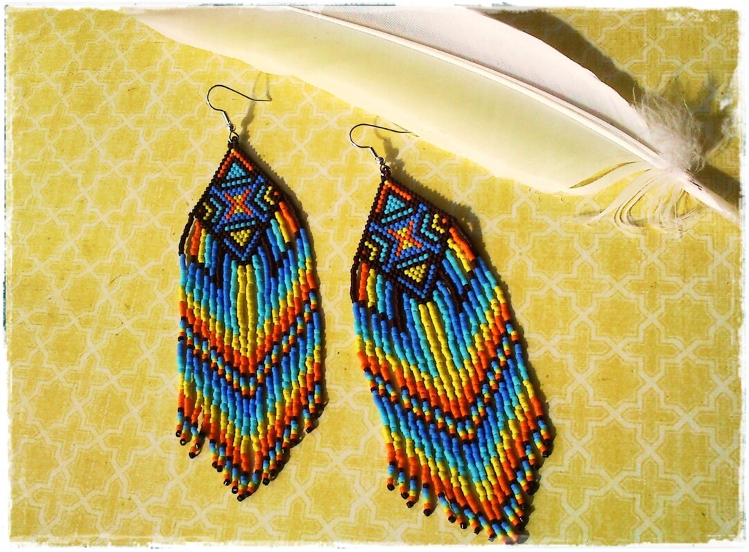 Extra Long Fringe Earrings Tribal Beaded Earrings Gypsy Etsy extra-long-fringe-earrings-tribal-beaded-earrings-gypsy-etsy