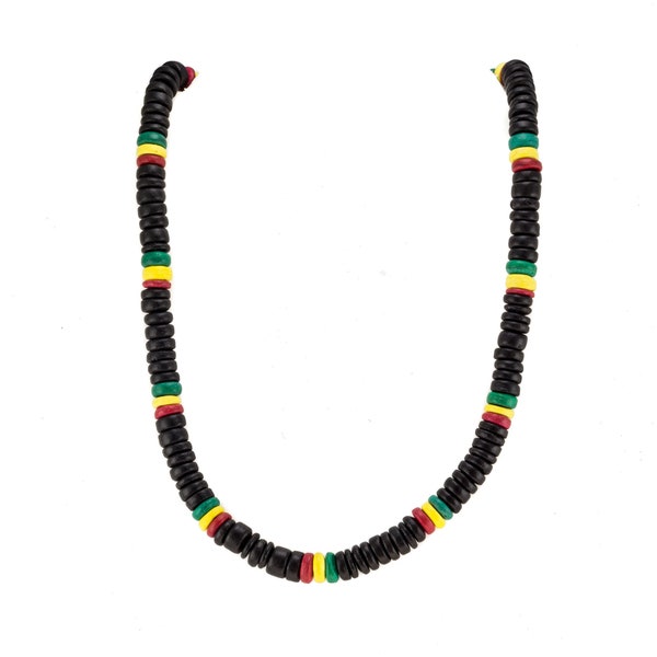 BlueRica Rasta Coconut Shell  Beads Necklace