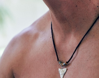 BlueRica Shark Tooth on Adjustable Cord Necklace (3U)