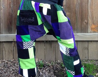Haremshose - Patchwork - Haremshose mit Taschen - Gewebte Stoffe (nicht organisch)