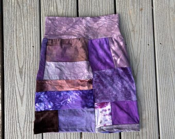 Klein - Patchwork - Mini Rock mit Tasche - Bio - Strick - Dehnbar - Bambus