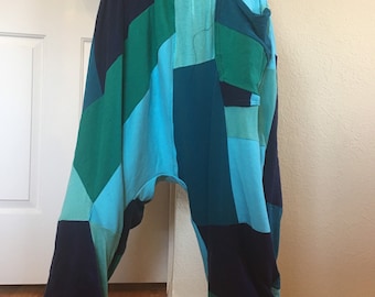 Sur commande - Patchwork - Sarouel avec poches - Tricots - Coton - Jersey - Élastique