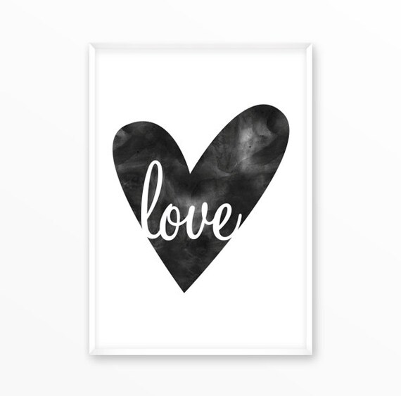 Liebe Druck Poster Love Wasserfarbe Herz Druckbar Typografie Spruch Kunstruck Schrift Inspiration Home Dekor Geschenk