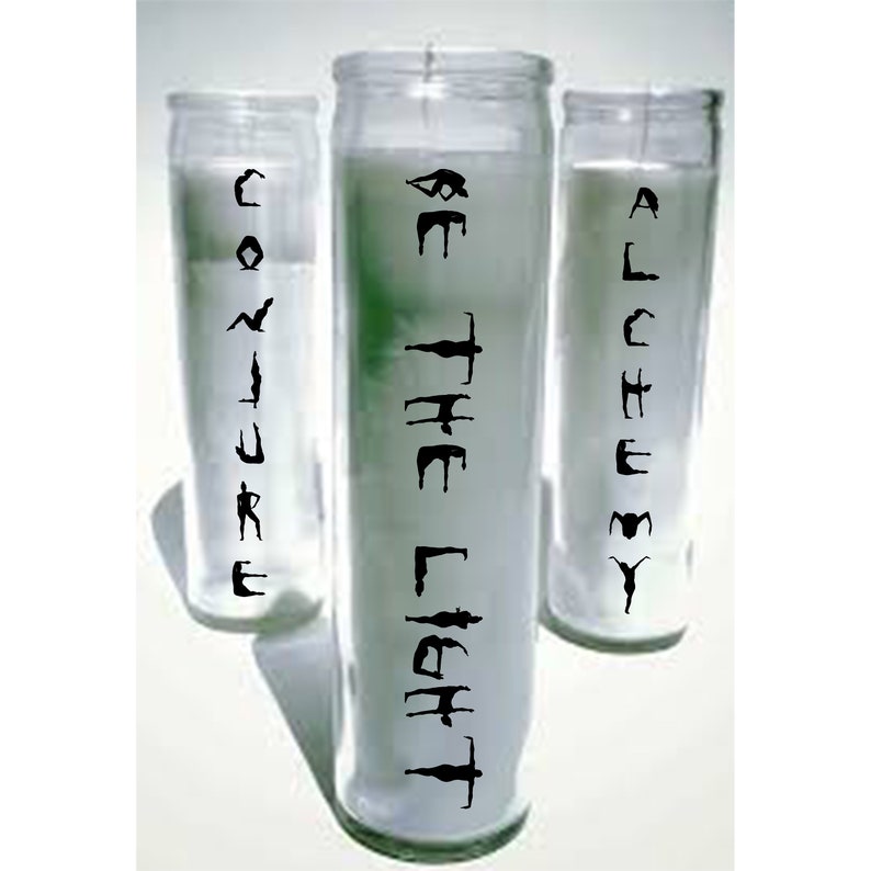 Tar Baby Code CANDLES Conjure, Be the Light, Alchemy, Cleanse, White, 7