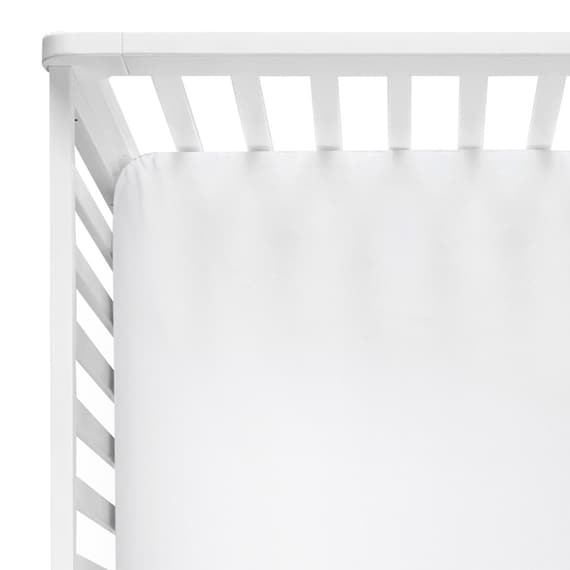 Crib Sheet White Mini Crib Sheet Baby Bedding White Nursery Etsy