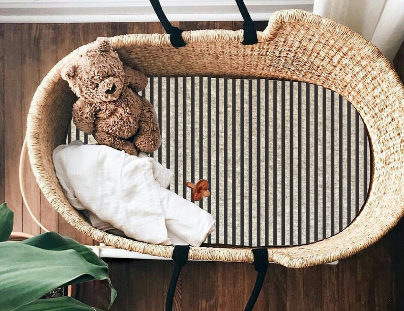 Sheets Boy Moses Basket BeddingStripes Pram Sheet Etsy