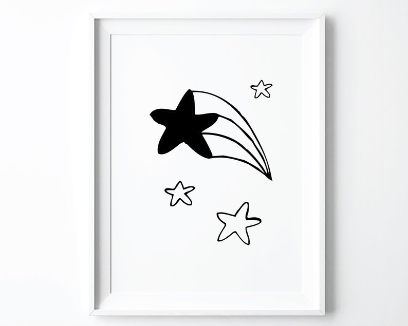 8x10 Print Space Nursery Printable Space Print for Monochrome - Etsy