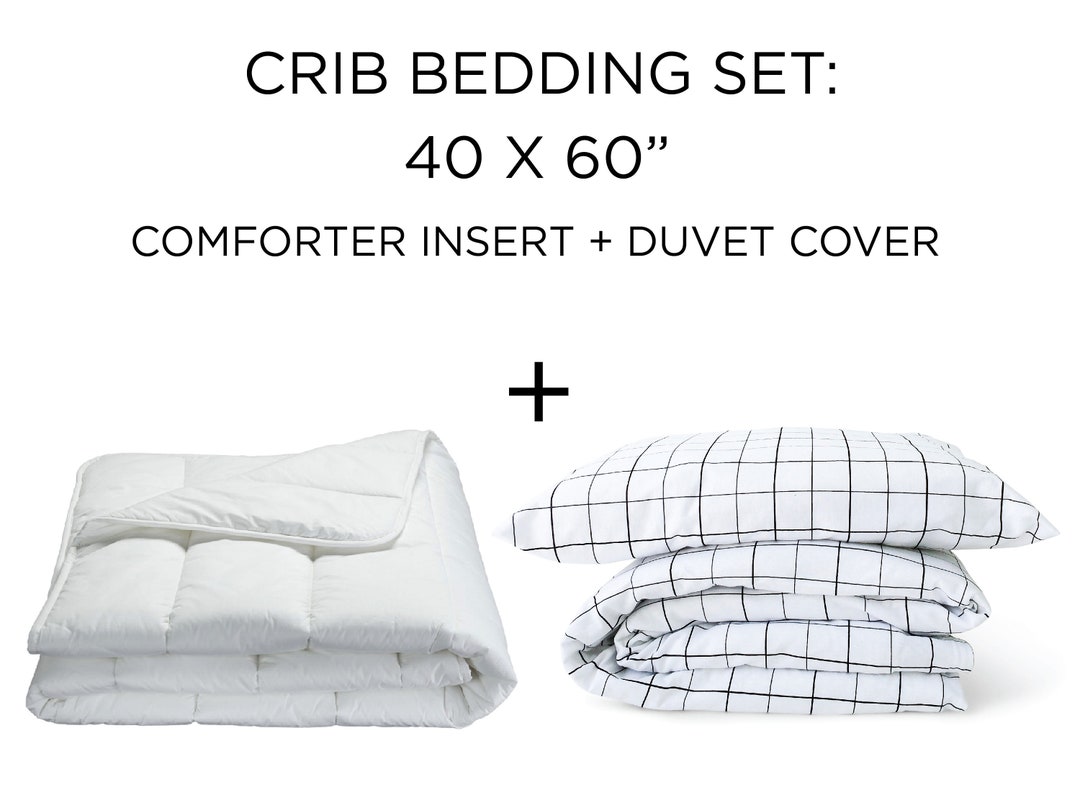 Toddler Duvet Insert and Grid Duvet Cover 40x60 Set Etsy