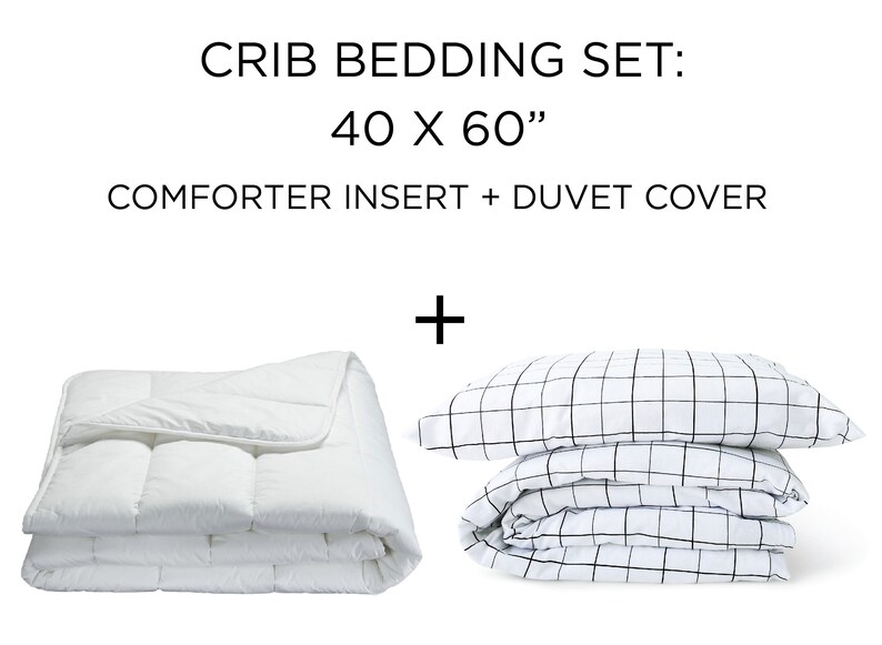 Toddler Duvet Insert and Grid Duvet Cover 40x60 Set Etsy