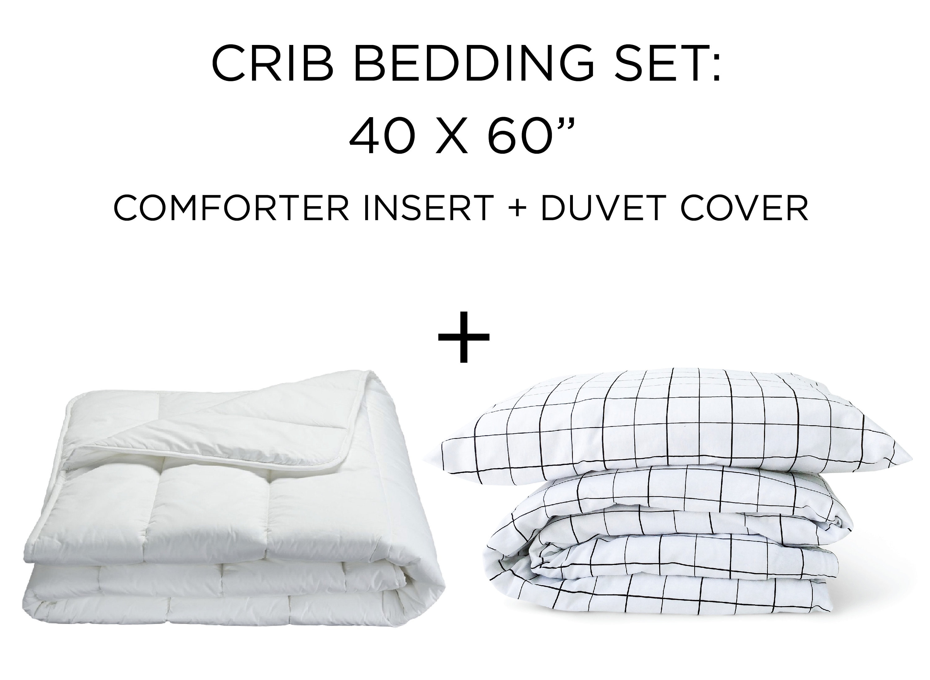 Toddler Duvet Insert and Grid Duvet Cover 40x60 Set Etsy