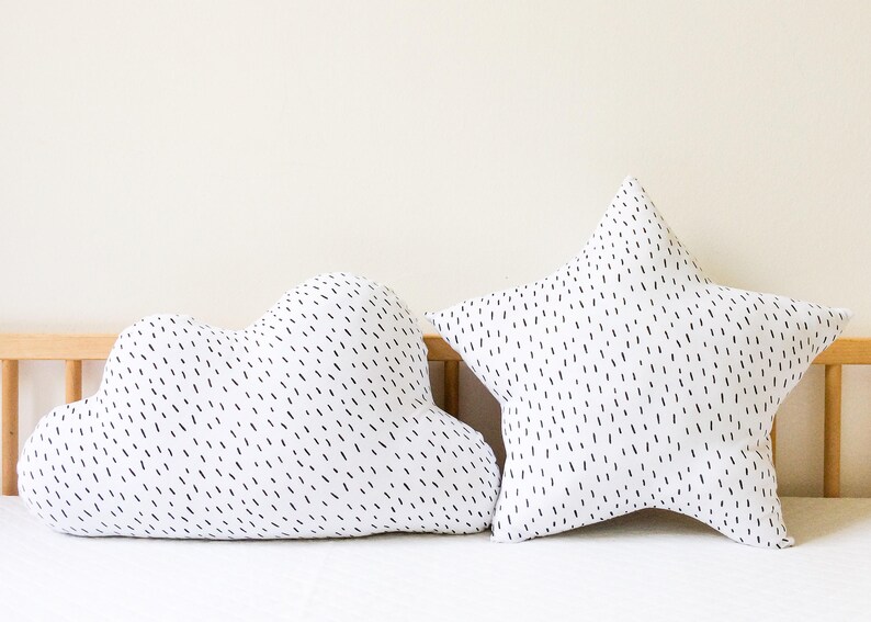Star Pillow Cloud Pillows Matching Kids Pillows Set Cute Pillow Baby Cushion Christmas Gift Kids Monochrome Nursery Moon Nursery Decor
