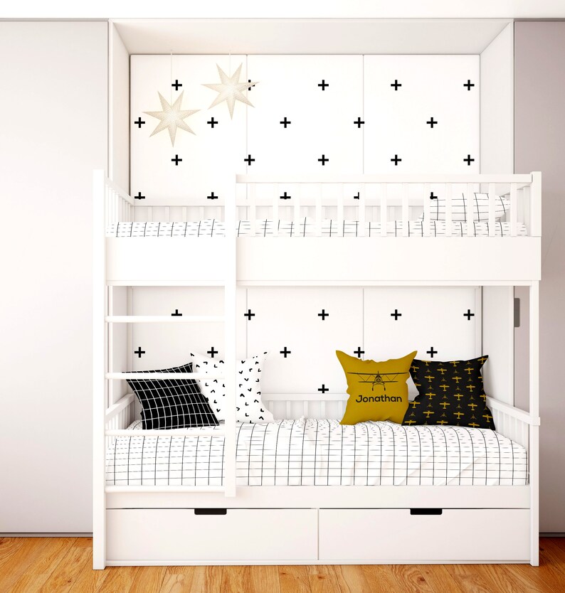 Grid Duvet Cover Twin Kid Bedding Set Boy Duvet Cover Black Etsy UK