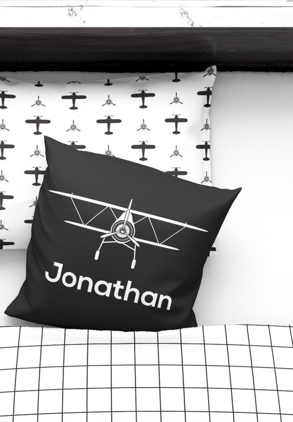 Airplane Custom Pillow Matching Pillows Airplane Nursery Etsy