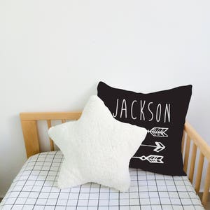 Arrows Baby Shower Gift for Mom, Personalized Boy Name Pillow, Custom Nursery Decorative Pillow Cover, Throw Pillow, New Baby Announcement image 3