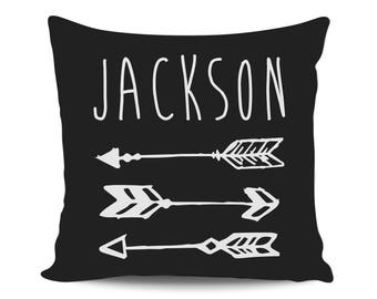 Arrows Baby Shower Gift for Mom, Personalized Boy Name Pillow, Custom Nursery Decorative Pillow Cover, Throw Pillow, New Baby Announcement