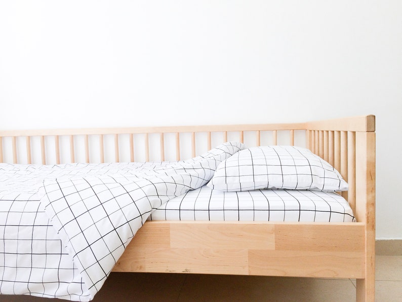 Toddler Duvet Insert and Grid Duvet Cover 40x60 Set Etsy