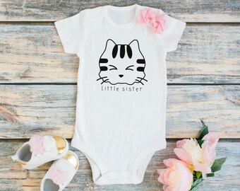 Little Sister Outfit, Girl Infant Clothes, Baby Sister Coming Home Outfit, Christmas Gift Baby Girl Clothes, Funny Bodysuit Siblings Onesies