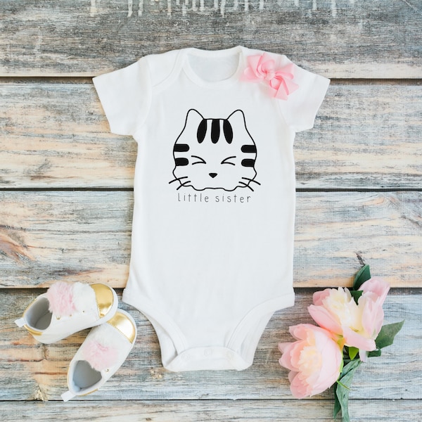Little Sister Outfit, Girl Infant Clothes, Baby Sister Coming Home Outfit, Christmas Gift Baby Girl Clothes, Funny Bodysuit Siblings Onesies