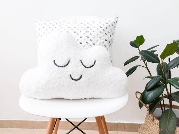 Cloud Pillow Reversible Plushie, Storm Cloud Throw Pillow, Cute