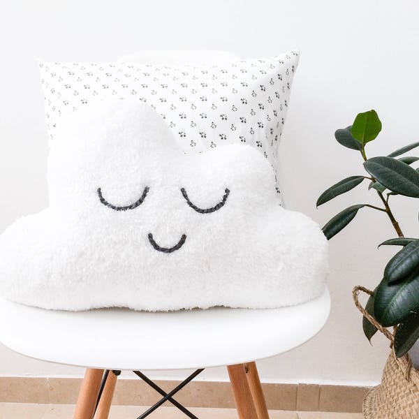 Cute Cloud Pillow Gender Neutral Nursery Decor Gift-for-Mom Nursery Pillow Baby Cloud Sleepy Eyes Pillow Cloud Cushion Christmas Plush Toys