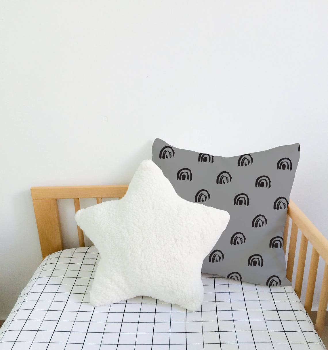 Rainbow Baby Pillow Decorative Pillow Nursery Pillow Black Etsy