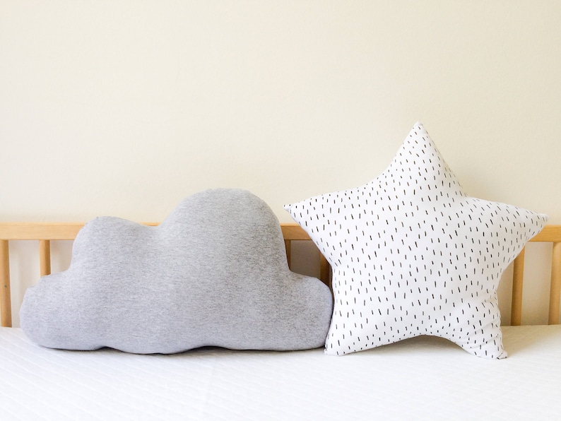 Star Pillow Cloud Pillows Matching Kids Pillows Set Cute Pillow Baby Cushion Christmas Gift Kids Monochrome Nursery Moon Nursery Decor