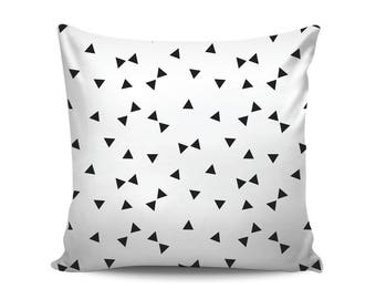 Monochrome Nursery Pillow Black White Geometric Triangles Pillow Decorative Throw Pillows Scandinavian Home Decor Gender Neutral Minimalist