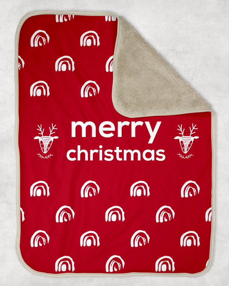Personalized Merry Christmas Blanket Sherpa Blanket Kids Etsy