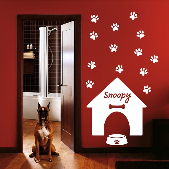 Dog house wall decal Personalized Dog house Wall Decal Dog Etsy