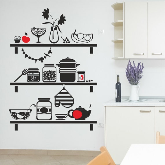 Herhaal Richtlijnen Opschudding Keuken planken muur sticker inrichting van de keuken keuken - Etsy Nederland