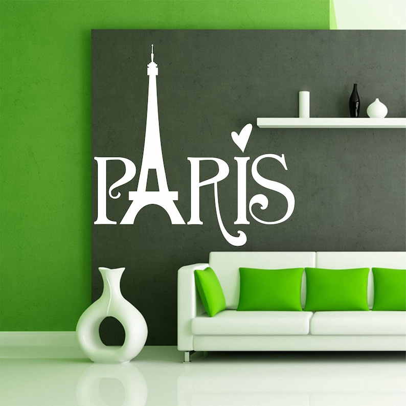 Paris Wall Decal Eiffel Tower Wall Decal I Love Paris Wall Etsy