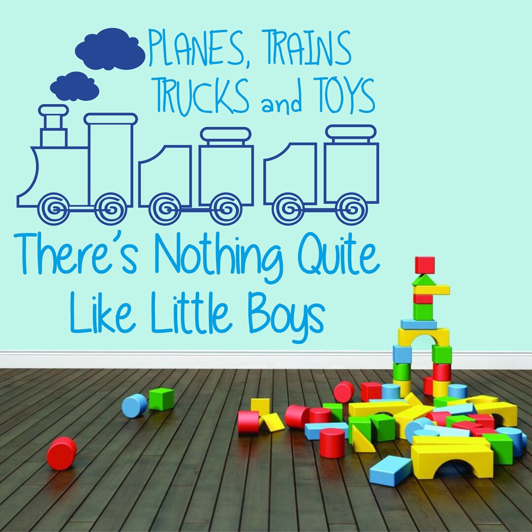 Planes Trains Trucks and Toys Wall Decal Playroom Wall Etsy