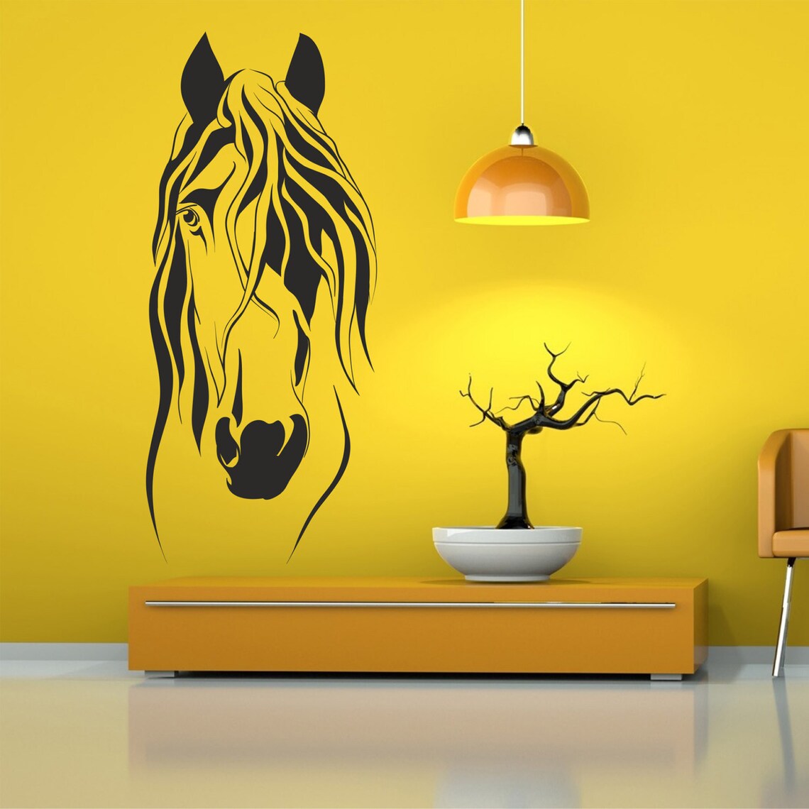 Horse Head Wall Decal Horse Decal Horse Decor Horse Art Etsy