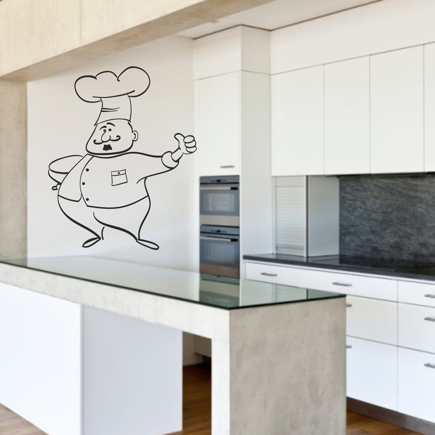 Chef Wall Decal Kitchen Wall Decal Chef Wall Sticker Menu Etsy