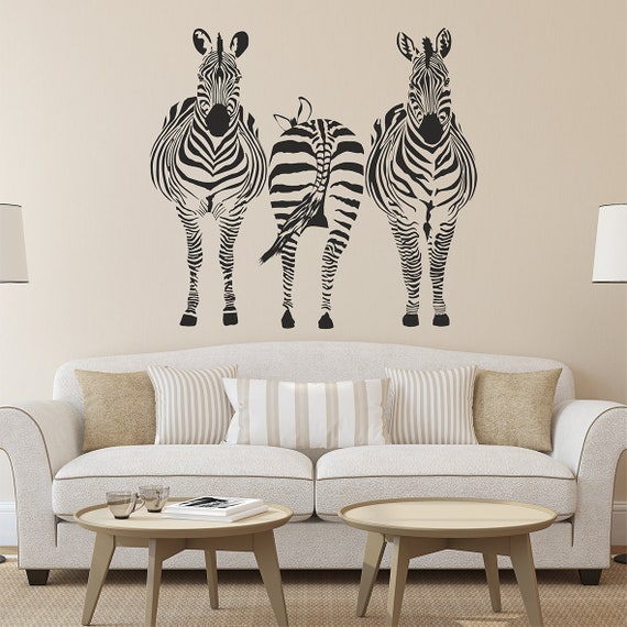 zebras wall decal wall sticker zebra wall art wall sticker | etsy