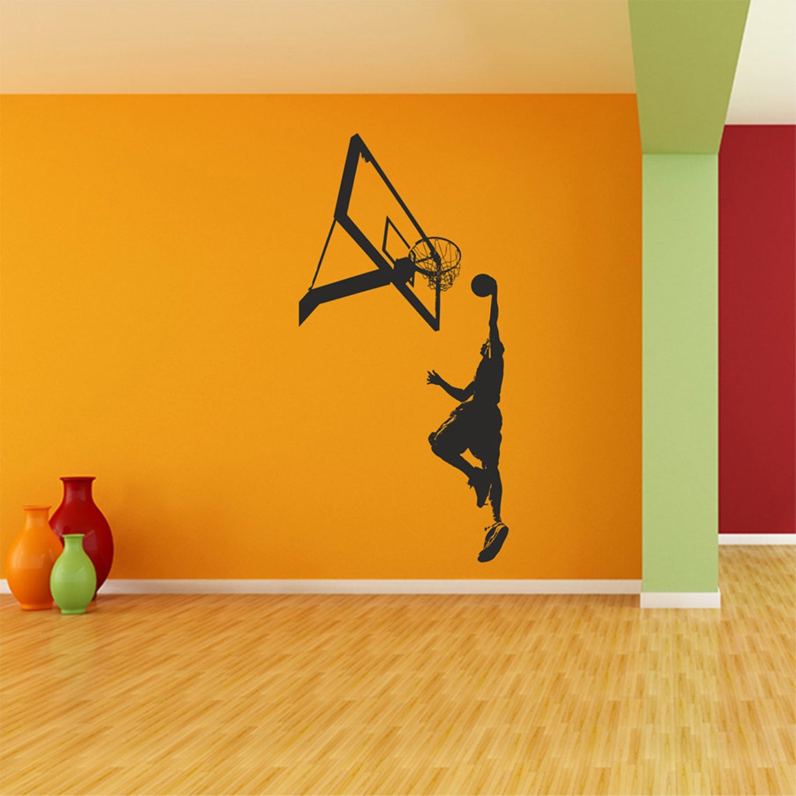 Basketball Wall Decal Basketball Decal Sports Wall Decal Etsy