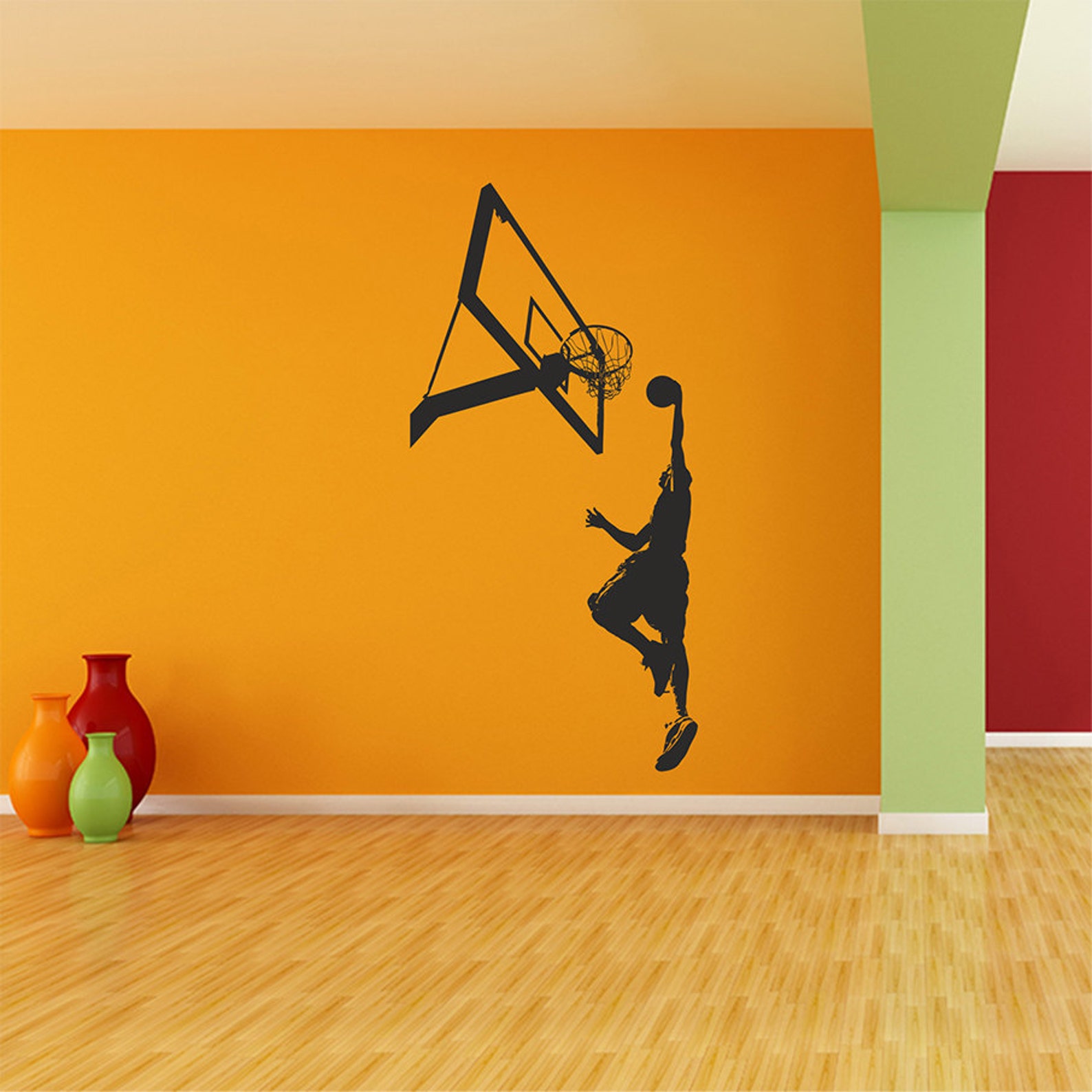 Basketball Wall Decal Basketball Decal Sports Wall Decal Etsy