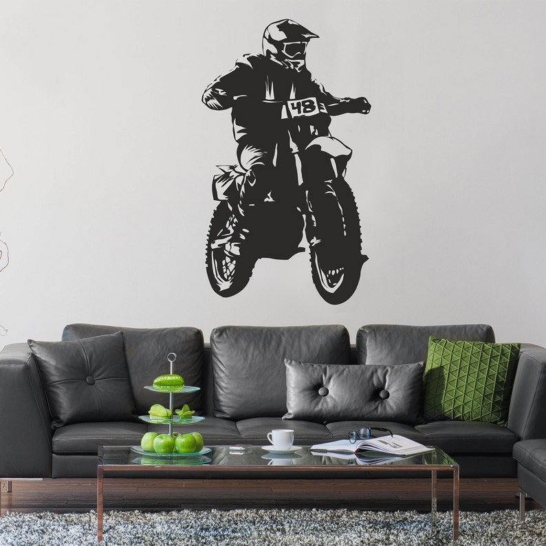 Motocross Wall Decal Extreme Sports Vinyl Stickers Motocycle Etsy UK