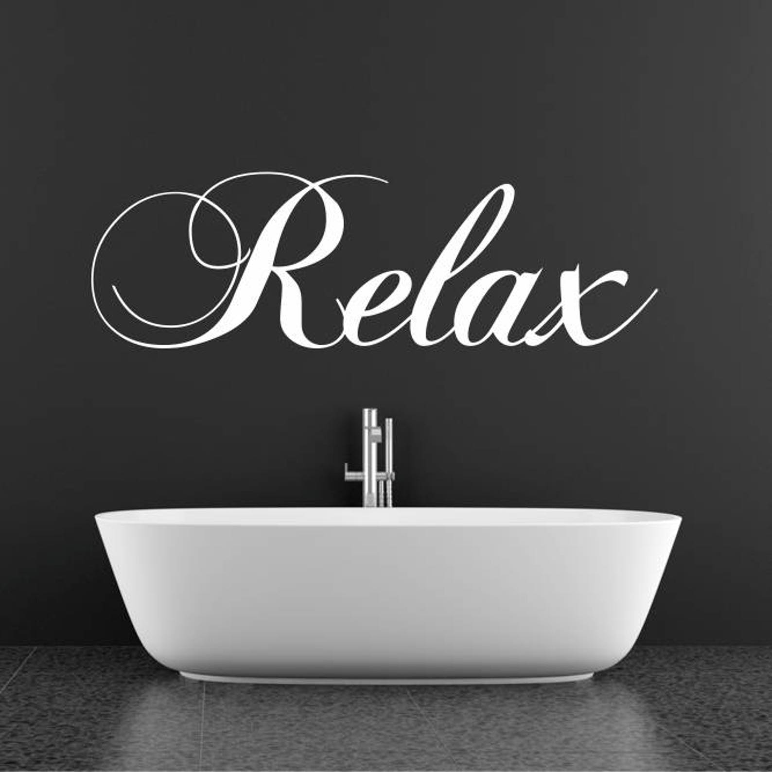 Relax Wall Decal Bathroom Wall Decal Relax Bathroom Quote Etsy