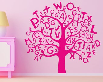Kinder Alphabet ABC Buchstaben Kinder Abnehmbare Wandaufkleber Kinderzimmer Deko 