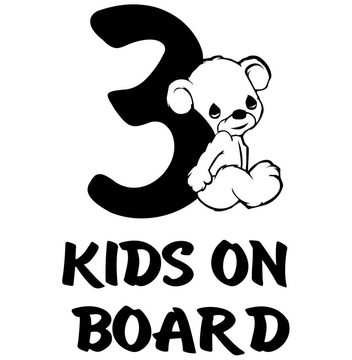 3 kids on board Car Sticker Decal Car window decal Baby Etsy