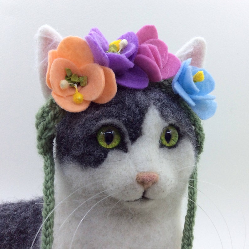 Flower wreath cat hats cat photo prop picture prop cat | Etsy
