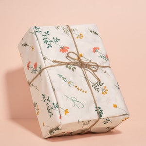 Fragrant Wildflowers wrapping cloth Reusable fabric gift wrap Furoshiki Bojagi image 7