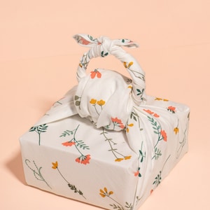 Fragrant Wildflowers wrapping cloth Reusable fabric gift wrap Furoshiki Bojagi image 6