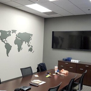 XL Magnetic wooden 3D world map, floating on the wall, in black and white silver or your own color, in 3 sizes image 8