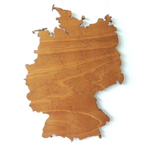 Carte en bois de l'Allemagne - Décoration murale 3D unique - Carte détaillée de l'Allemagne pour décoration murale - parfait comme cadeau