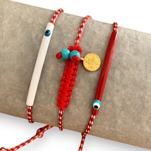 Griechische Martis Armband, rotes Freundschaftsarmband, Schutz vor dem bösen Blick
