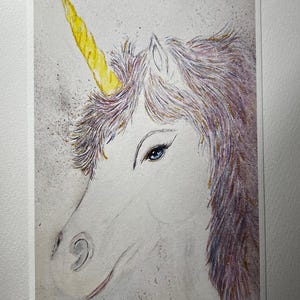 Unicorn Art Print A4, Fantasy Wall decor for Unicorn Lovers, Nursery decor Mystical unicorn art Unicorn lover gift Unicorn wall decor