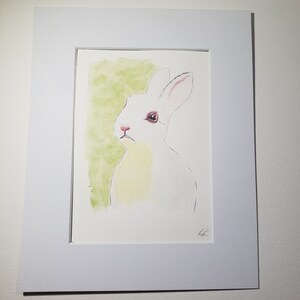 White Rabbit Watercolor Painting Handpainted Rabbit Animal Art Original ...