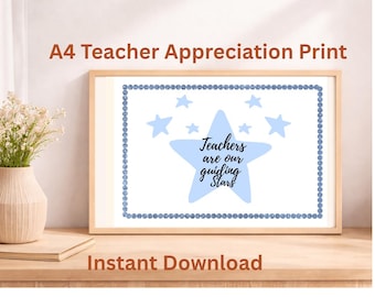 Afdruk waardering leraar | Guiding Star Classroom Wall Art (digitale download) Cadeau leraar, cadeau einde schooljaar